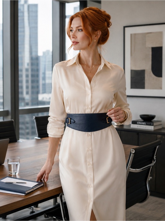 Brave Leather Accessories - Brave Structured Wide Leather Waist Belt – Deep Navy | Made in Canada